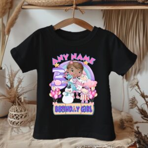 Personalized Custom Birthday Doc McStuffins Black T-Shirt or Onesie