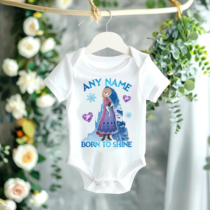 Personalized Custom Name Frozen Princess Anna White T-Shirt or Onesie - Image 2