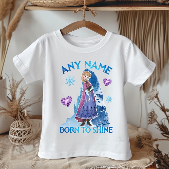 Personalized Custom Name Frozen Princess Anna White T-Shirt or Onesie
