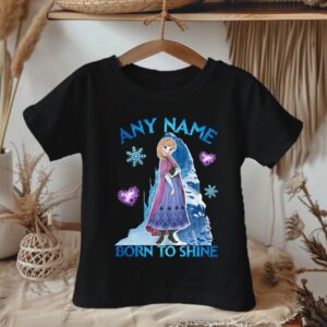 Personalized Custom Name Frozen Princess Anna Black T-Shirt or Onesie