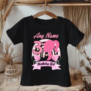 All Sizes Personalized Custom Birthday Barbie Face Silhouette Black T-Shirt or Onesie