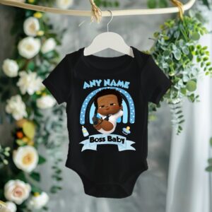 All Sizes Personalized Custom Name Boss Baby Black Boy Black T-Shirt or Onesie