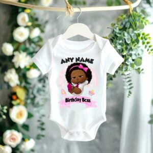 All Sizes Personalized Custom Name Boss Baby Black Girl White T-Shirt or Onesie