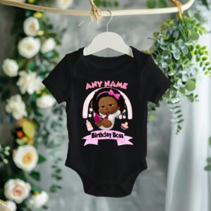All Sizes Personalized Custom Name Boss Baby Black Girl Black T-Shirt or Onesie