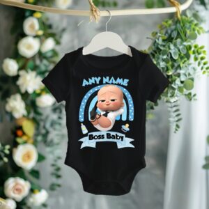 All Sizes Personalized Custom Name Boss Baby Boy Black T-Shirt or Onesie