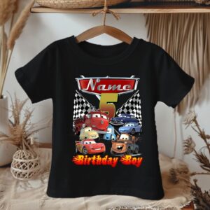 All Sizes Personalized Custom Birthday Cars Group Black T-Shirt or Onesie