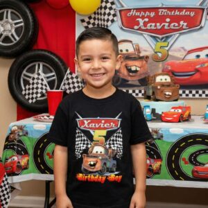 All Sizes Personalized Custom Birthday Cars Mater Tow Truck Black T-Shirt or Onesie
