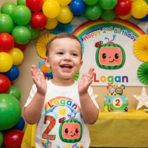 All Sizes Personalized Custom Birthday CoComelon TV Boys White T-Shirt or Onesie
