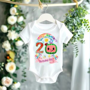 All Sizes Personalized Custom Birthday CoComelon TV Girls White T-Shirt or Onesie