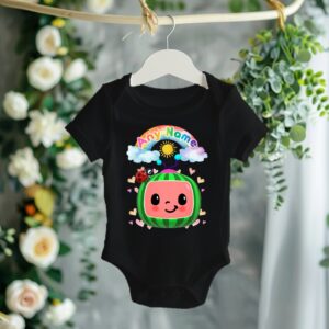 All Sizes Personalized Custom Name CoComelon TV Girls Black T-Shirt or Onesie