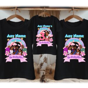 Personalized Custom Birthday Gracie's Corner Family Black T-Shirts