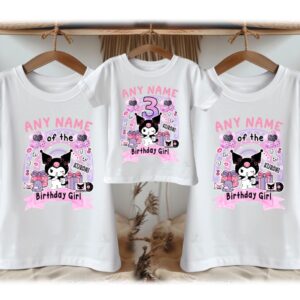 Personalized Custom Birthday Hello Kitty Kuromi Family White T-Shirts