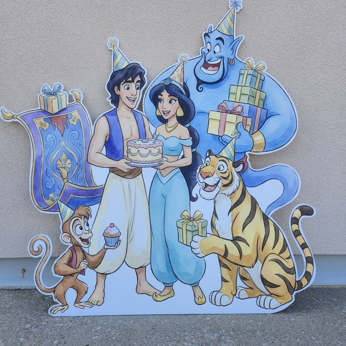 Yard Sign Decor Prop 5 Foot Cutout Aladdin Jasmine Birthday Party Life Size Birthday Party Home