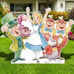 Yard Sign Decor Prop 5 Foot Cutout Alice in Wonderland Characters Life Size Birthday Party Home
