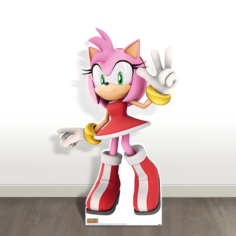 Yard Sign Decor Prop 4 Foot Cutout Sonic the Hedgehog Modern Amy Rose Life Size Birthday Party Home