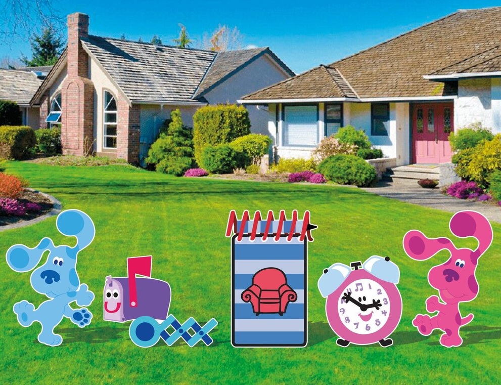 Yard Sign Decor Prop Cutout Blue's Clues Characters Life Size Birthday Party Home
