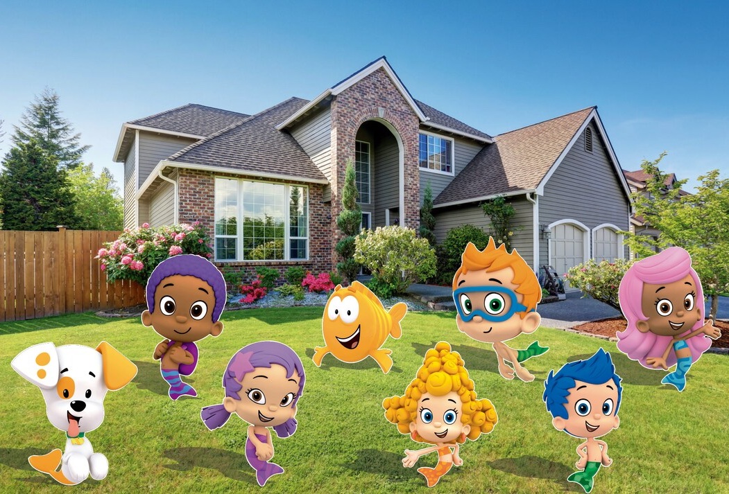 Yard Sign Decor Prop Cutout Bubble Guppies Characters Life Size Birthday Party Home