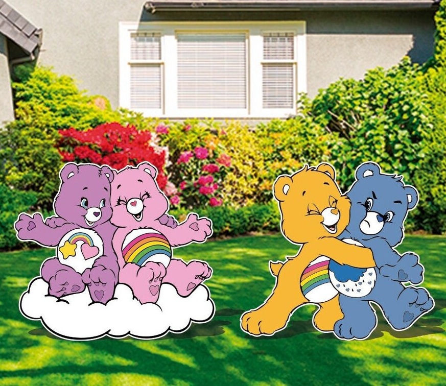 Yard Sign Decor Prop Cutout Care Bears Life Size Birthday Party Home