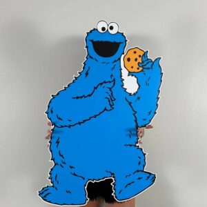 Yard Sign Decor Prop 5 Foot Cutout Sesame Street Cookie Monster Life Size Birthday Party Home