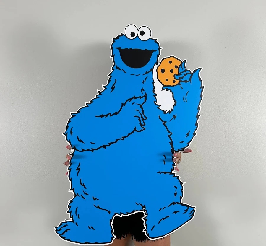 Yard Sign Decor Prop 5 Foot Cutout Sesame Street Cookie Monster Life Size Birthday Party Home