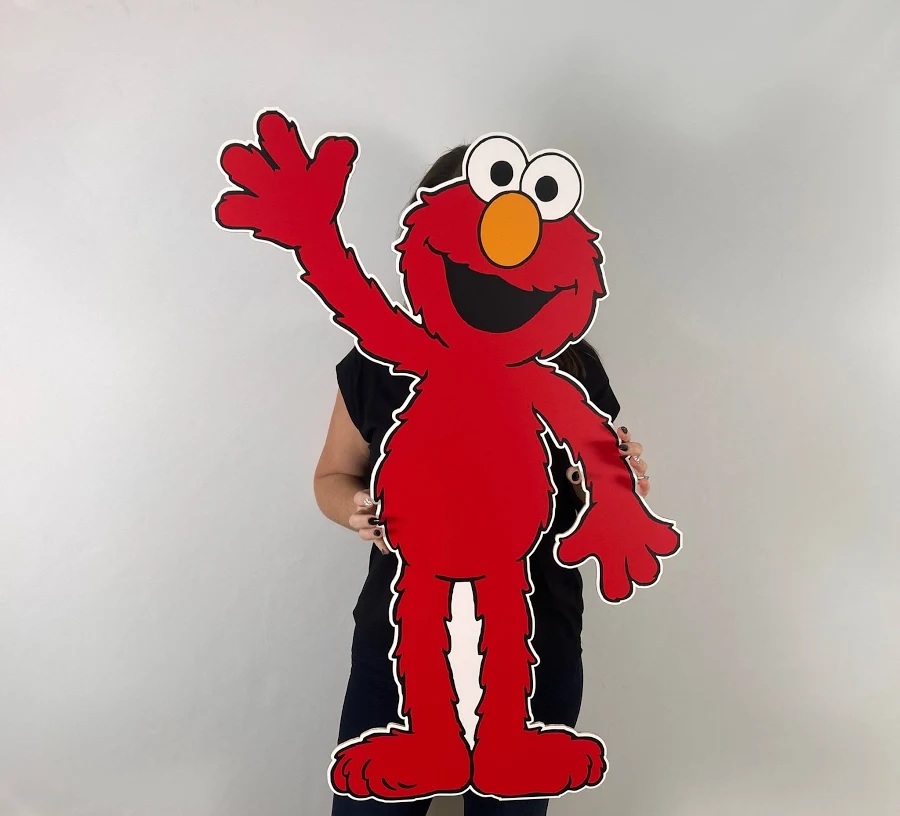 Yard Sign Decor Prop 3 Foot Cutout Sesame Street Elmo Waving Life Size Birthday Party Home