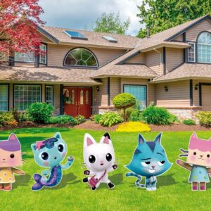 Yard Sign Decor Prop Cutout Gabby's Dollhouse Cats Characters Life Size Birthday Party Home