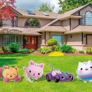 Yard Sign Decor Prop Cutout Gabby's Dollhouse Cats Life Size Birthday Party Home