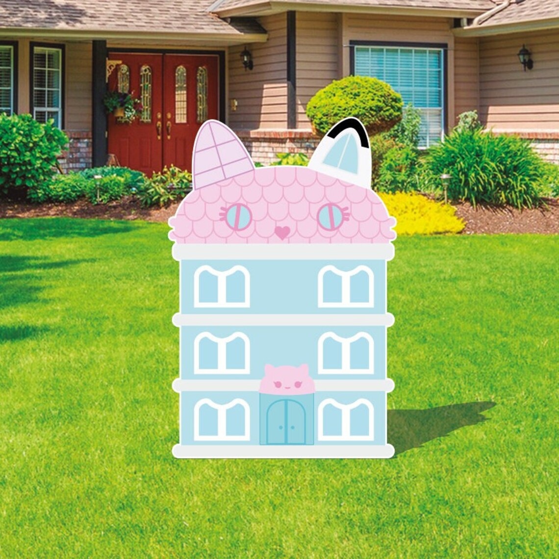 Yard Sign Decor Prop 5 Foot Cutout Gabby's Dollhouse Playhouse Life Size Birthday Party Home