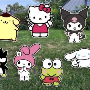 Yard Sign Decor Prop Cutout Hello Kitty and Friends Life Size Birthday Party Home