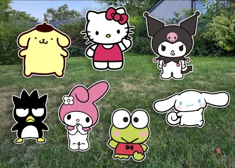 Yard Sign Decor Prop Cutout Hello Kitty and Friends Life Size Birthday Party Home