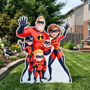 Yard Sign Decor Prop 5 Foot Cutout Incredibles Characters Watercolor Life Size Birthday Party Home