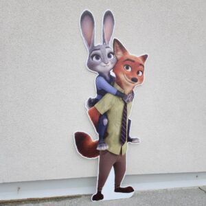 Yard Sign Decor Prop 5 Foot Cutout Zootopia Judy and Nick Life Size Birthday Party Home