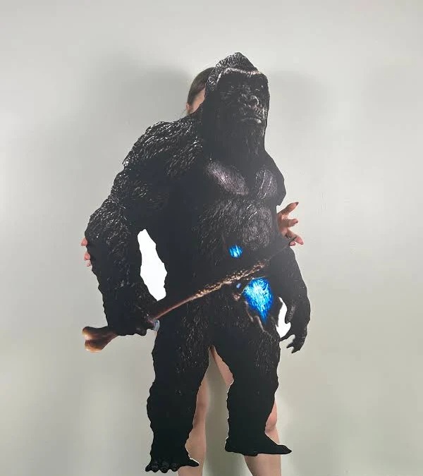 Yard Sign Decor Prop 5 Foot Cutout Godzilla Kong with Axe Life Size Birthday Party Home