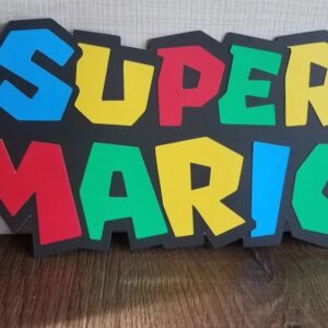 Yard Sign Decor Prop 4 Foot Cutout Super Mario Logo Life Size Birthday Party Home