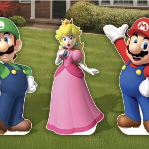 Yard Sign Decor Prop Cutout Super Mario Game Mario Luigi Peach Life Size Birthday Party Home