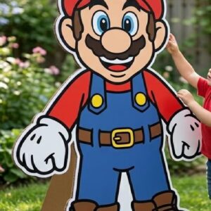Yard Sign Decor Prop 5 Foot Cutout Super Mario Builder Construction Life Size Birthday Party Home