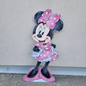 Yard Sign Decor Prop 4 Foot Cutout Minnie Mouse Pink Dress Watercolor Life Size Birthday Party Home