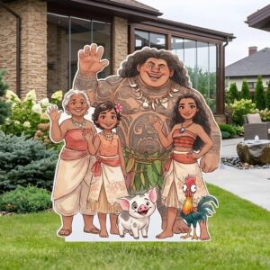 Yard Sign Decor Prop 5 Foot Cutout Moana Family Life Size Birthday Party Home