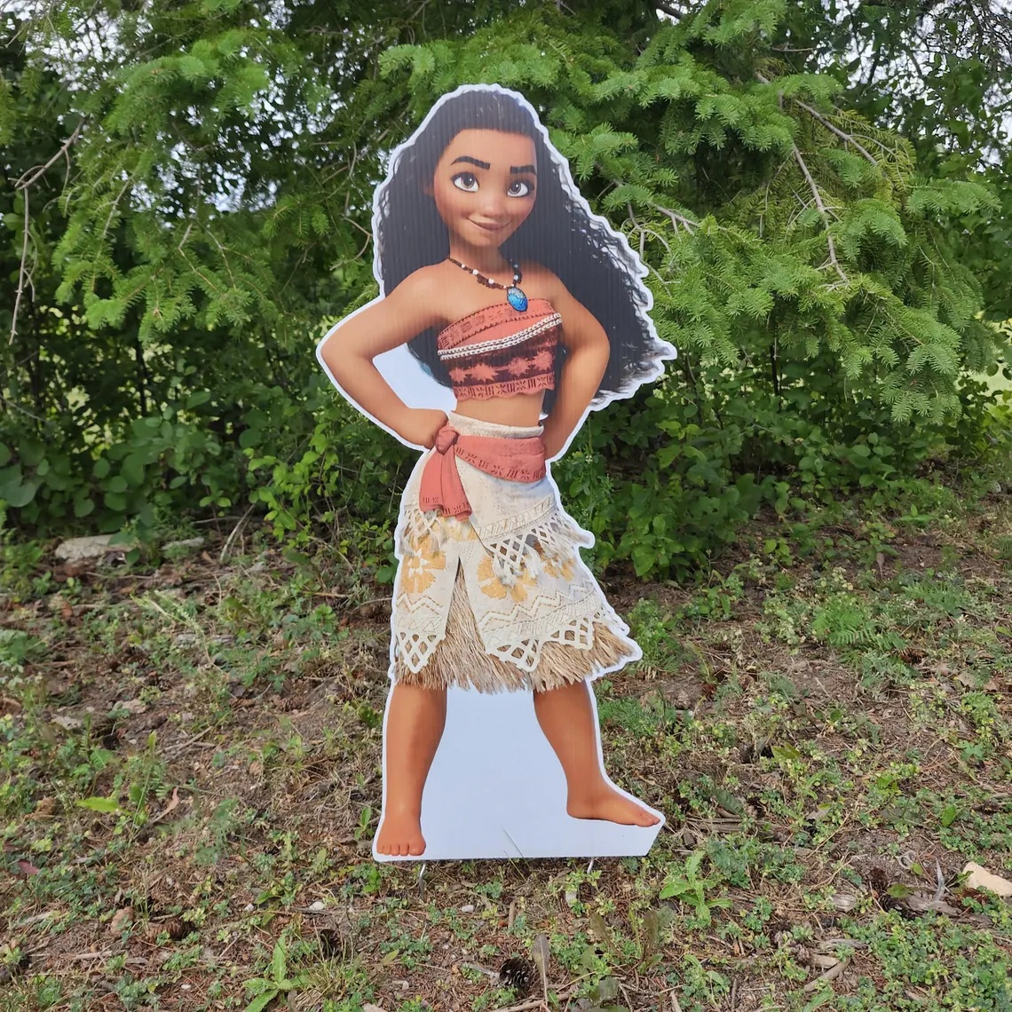 Yard Sign Decor Prop 5 Foot Cutout Princess Moana Life Size Birthday Party Home