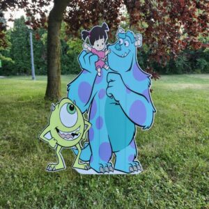Yard Sign Decor Prop 5 Foot Cutout Monsters Inc Sulley Mike Boo Life Size Birthday Party Home