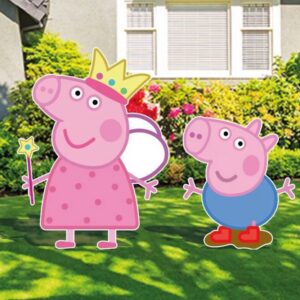 Yard Sign Decor Prop Cutout Peppa Pig Fairy Princess George Pig Life Size Birthday Party Home