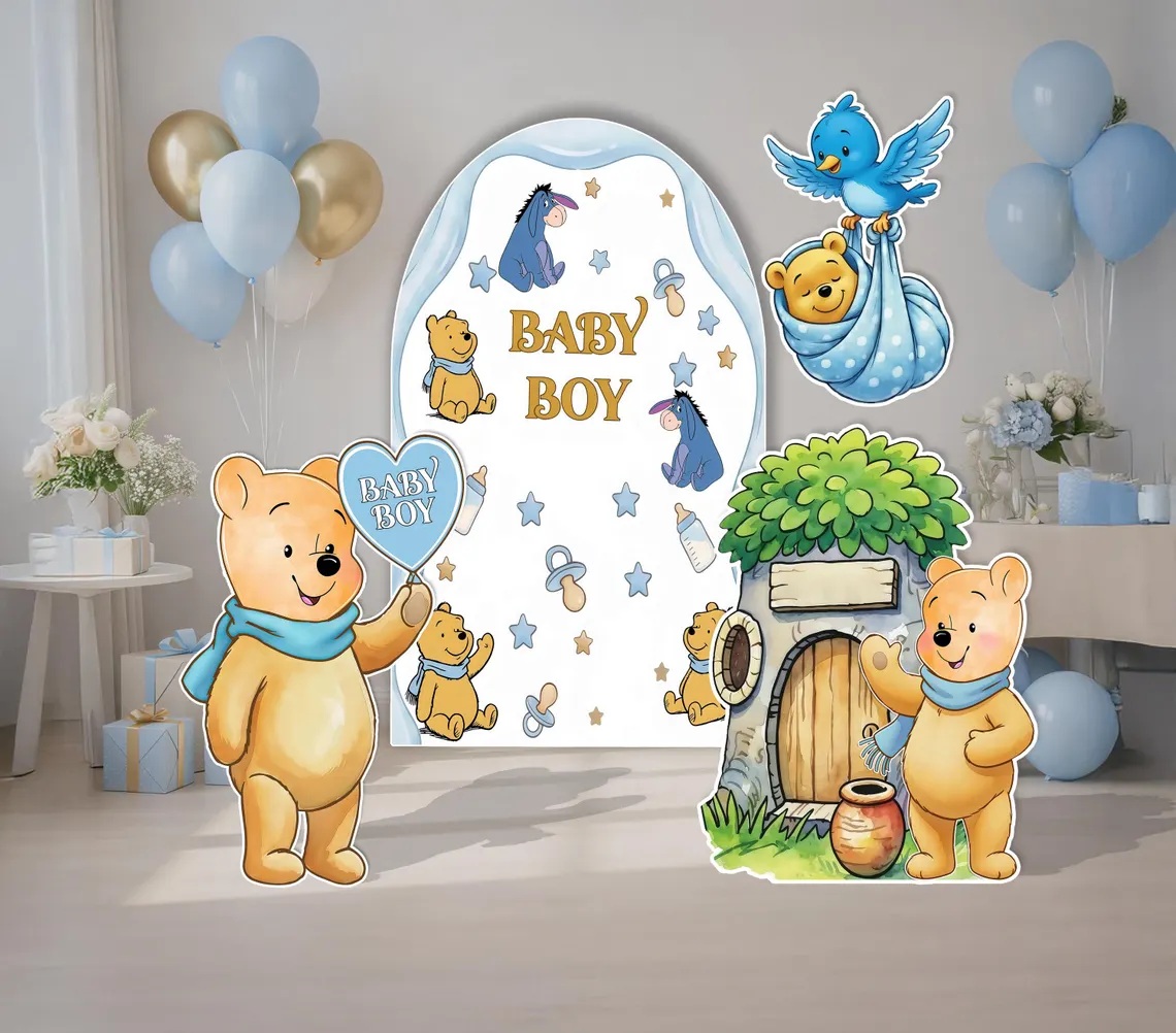 Yard Sign Decor Prop Cutout Winnie the Pooh Baby Boy Baby Shower Life Size Birthday Party Home