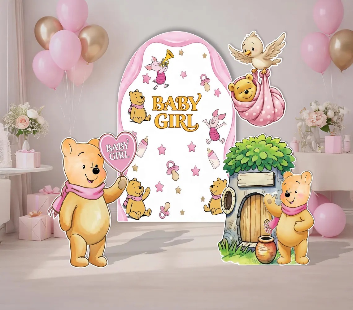 Yard Sign Decor Prop Cutout Winnie the Pooh Baby Girl Baby Shower Life Size Birthday Party Home