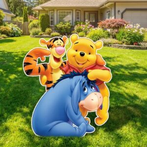 Yard Sign Decor Prop 4 Foot Cutout Winnie the Pooh Tigger and Eeyore Life Size Birthday Party Home