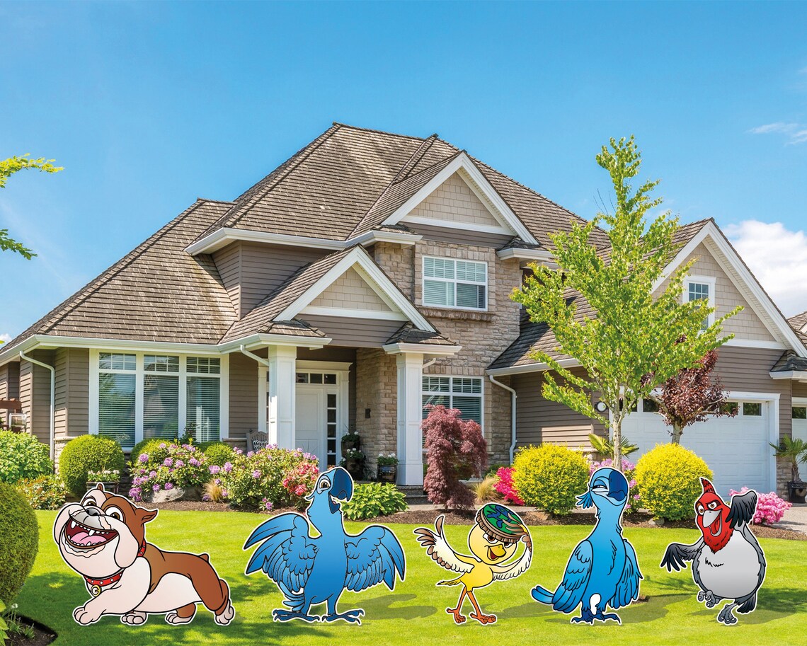 Yard Sign Decor Prop Cutout Rio Movie Animal Characters Life Size Birthday Party Home