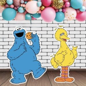 Yard Sign Decor Prop Cutout Sesame Street Cookie Monster Big Bird Life Size Birthday Party Home