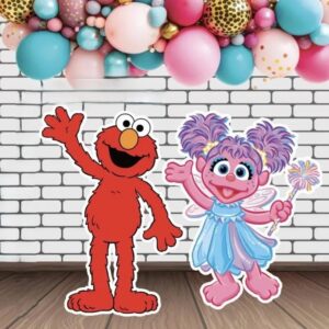 Yard Sign Decor Prop Cutout Sesame Street Abby Cadabby Elmo Life Size Birthday Party Home