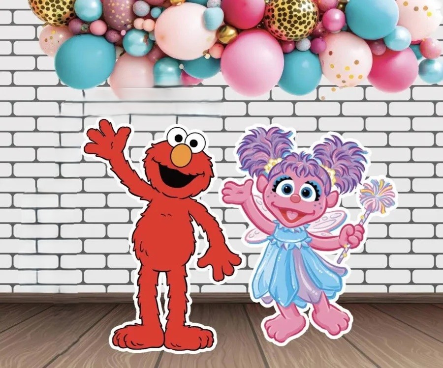 Yard Sign Decor Prop Cutout Sesame Street Abby Cadabby Elmo Life Size Birthday Party Home