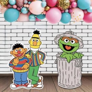 Yard Sign Decor Prop Cutout Sesame Street Ernie Bert Oscar Life Size Birthday Party Home
