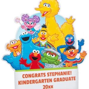 Yard Sign Decor Prop 5 Foot Cutout Sesame Street Kindergarten Graduate Personalized Life Size Birthday Party Home